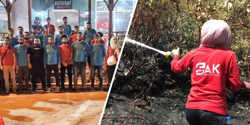 Onlarca Suriyeli yangınlarla mücadeleye geldi: Türk halkına iyilik borcunu ödemek için!