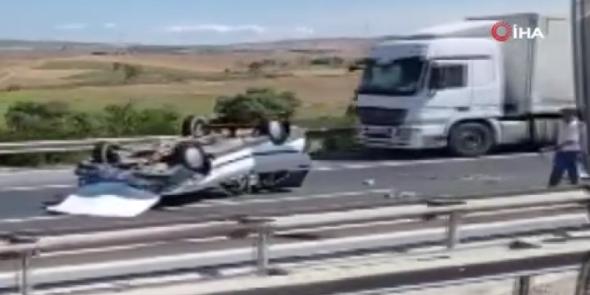 Otomobili takla attı, burnu bile kanamadı