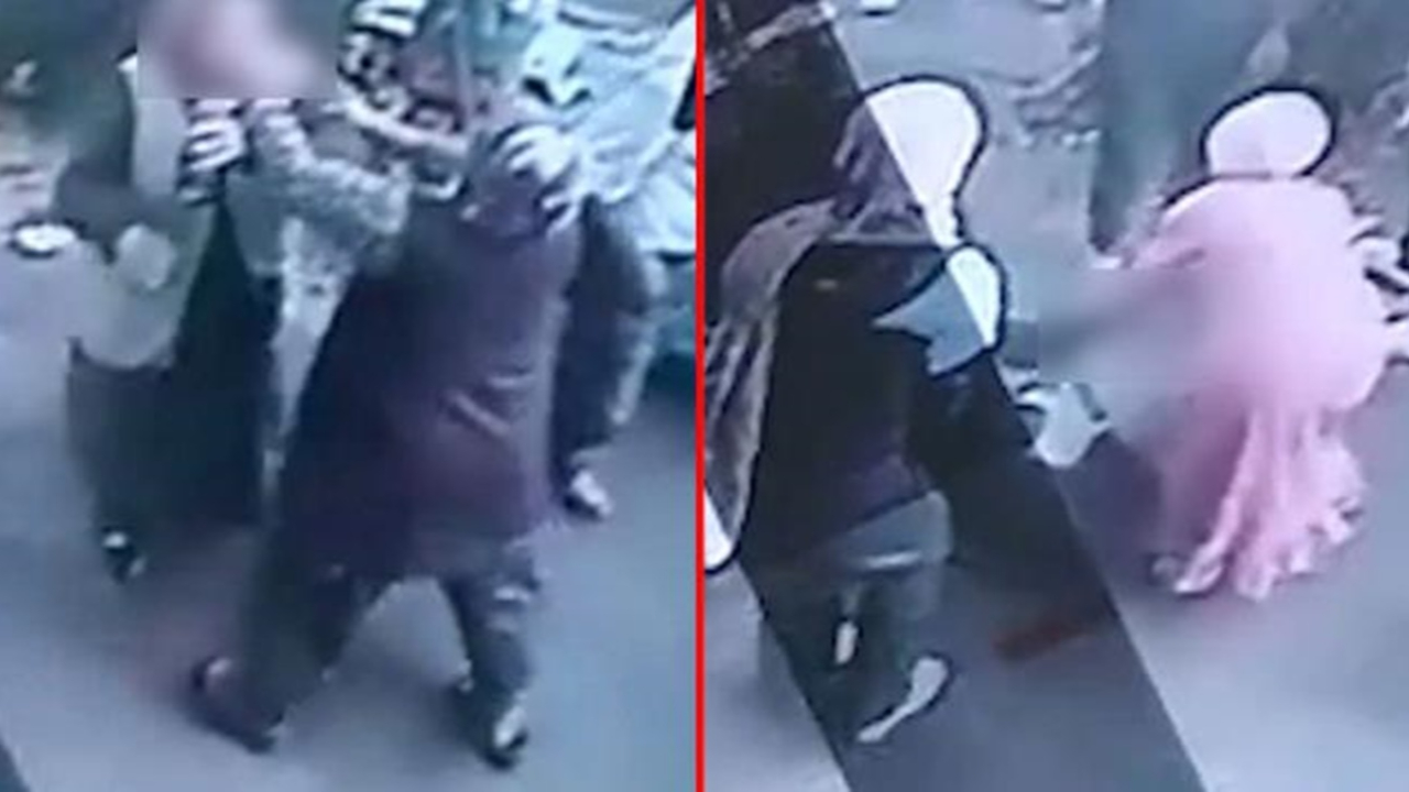 Pazarcı kadınlar saç saça baş başa böyle kavga etti