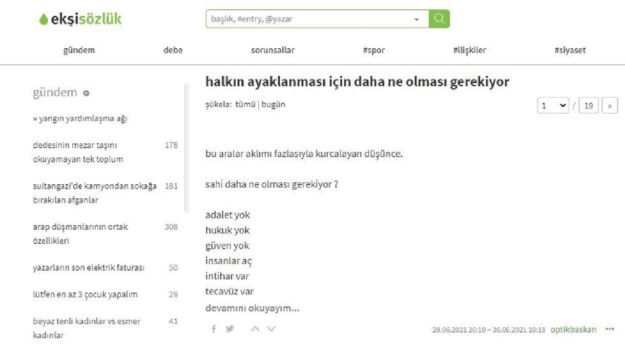 Ekşi Sözlük'teki ayaklanma çağrısına soruşturma!