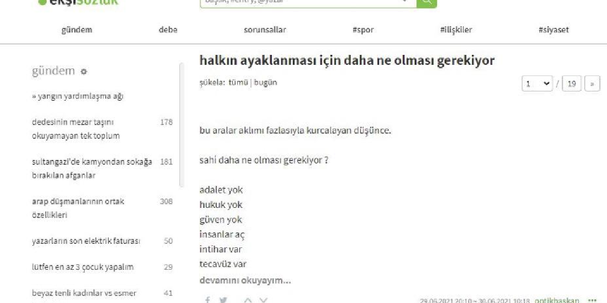Ekşi Sözlük'teki ayaklanma çağrısına soruşturma!