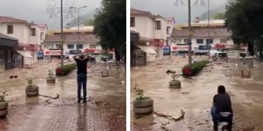 Bozkurt'ta yürek yakan anlar: İlçenin halini dakikalar boyunca çaresizce izledi!