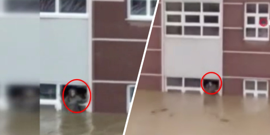 Felakette ölüm kalım savaşı! Selde okul camına çıkan kadın kurtarılmayı bekledi...