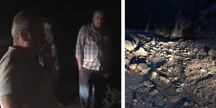 Artvin’de heyelan! Kız istemeye giden aile mahsur kaldı