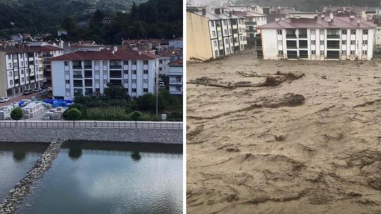 Sel suları bir ilçeyi böyle yıktı geçti!