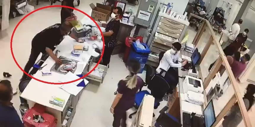 Alkollü şahıs acil servisi birbirine kattı! Saldırı anı kamerada...