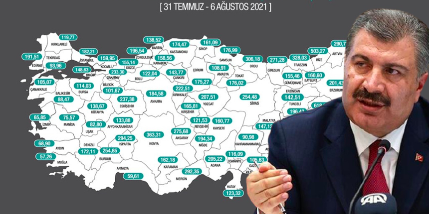 Bakan Koca paylaştı: İşte yeni vaka haritası...