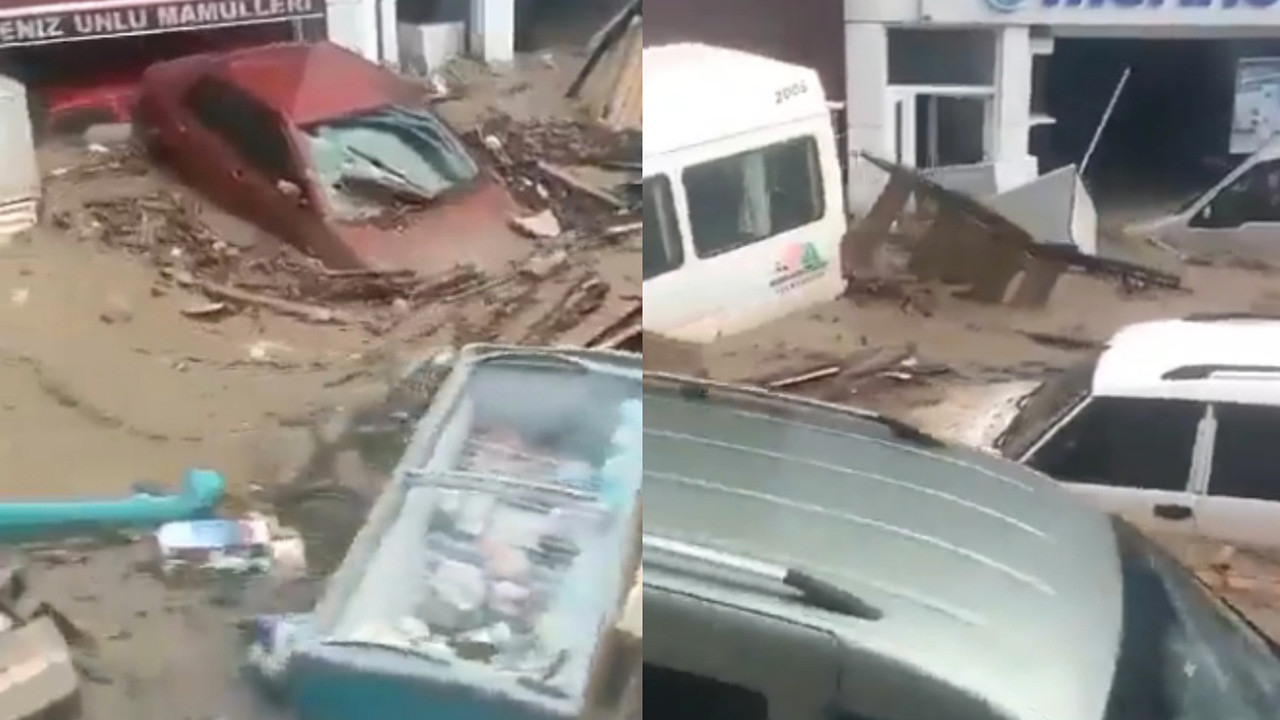 Sokaklarda sel sularına kapılan yüzlerce araç sürüklendi