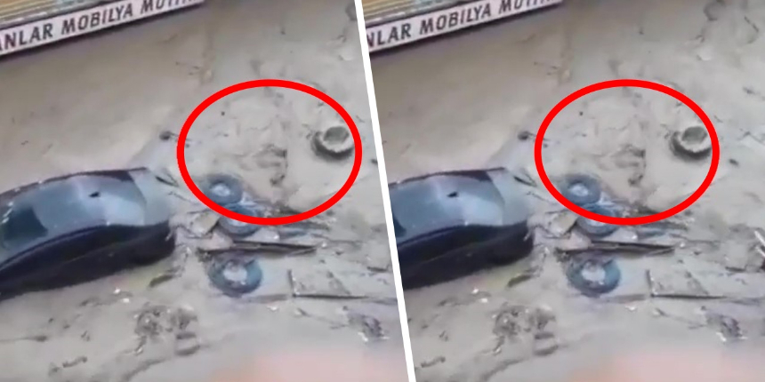 Sel sularında çırpınan kişi kahretti: Dayı dayan, Allahuekber de!