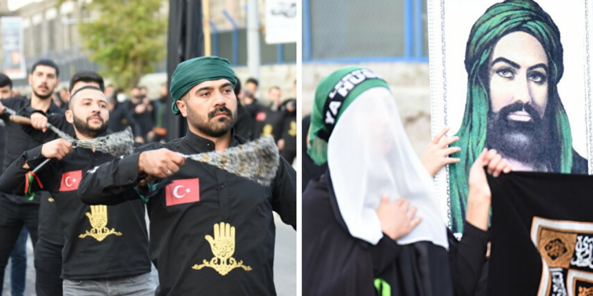 Müslümanların asırlardır süren hüznü: Kerbela şehitleri temsili Hz. Ali resmi ve Atatürk posterleriyle anıldı!