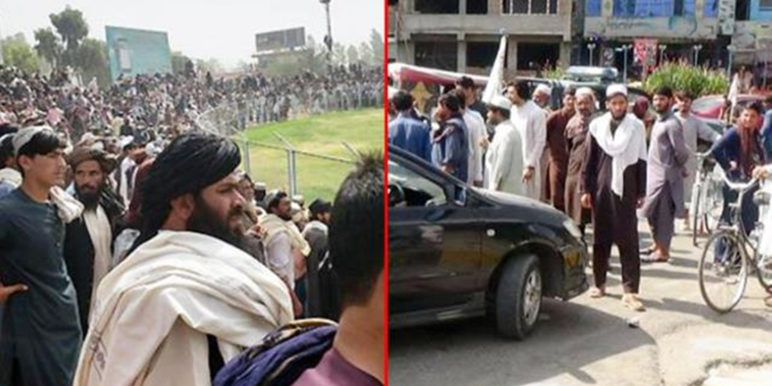 Taliban, dört komutanı binlerce insanın önünde idam etti!