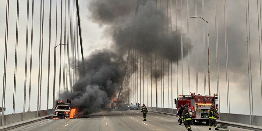 San Fransisco'daki Körfez Köprüsü'nde panik!