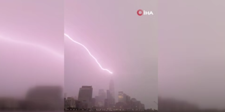 Henri Kasırgası New York'a ulaştı! One World Trade Center’a yıldırım düştü
