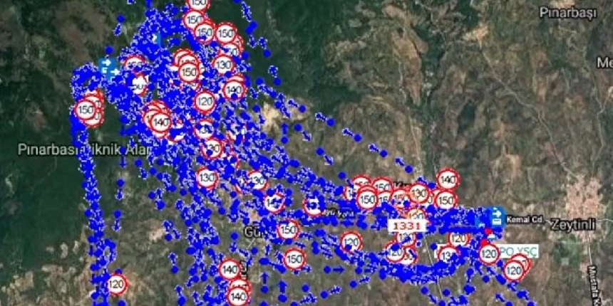 Yangına havadan müdahale eden ekiplerin bir günü bu haritada!