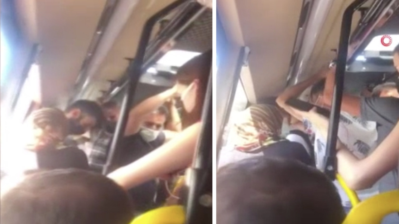 Minibüste garip maske tartışması! Yolculara hakaretlerler savurdu...