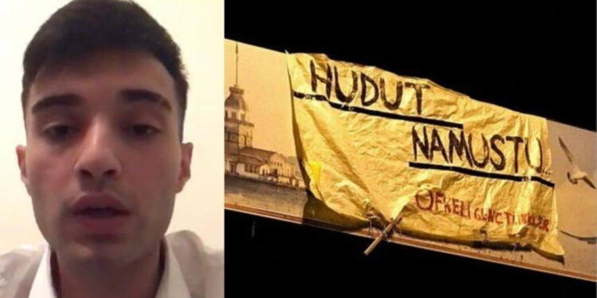 "Hudut namustur" pankartı asan genç ortaya çıktı!