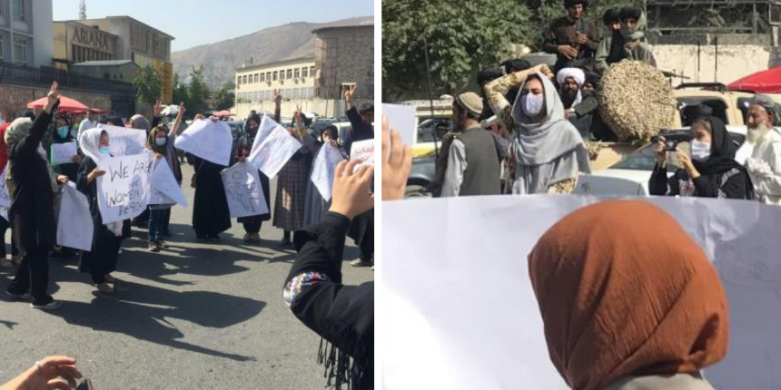 Afgan kadınlar yeni hükümette yer almak için sokaklara çıkıp eylem yaptı!