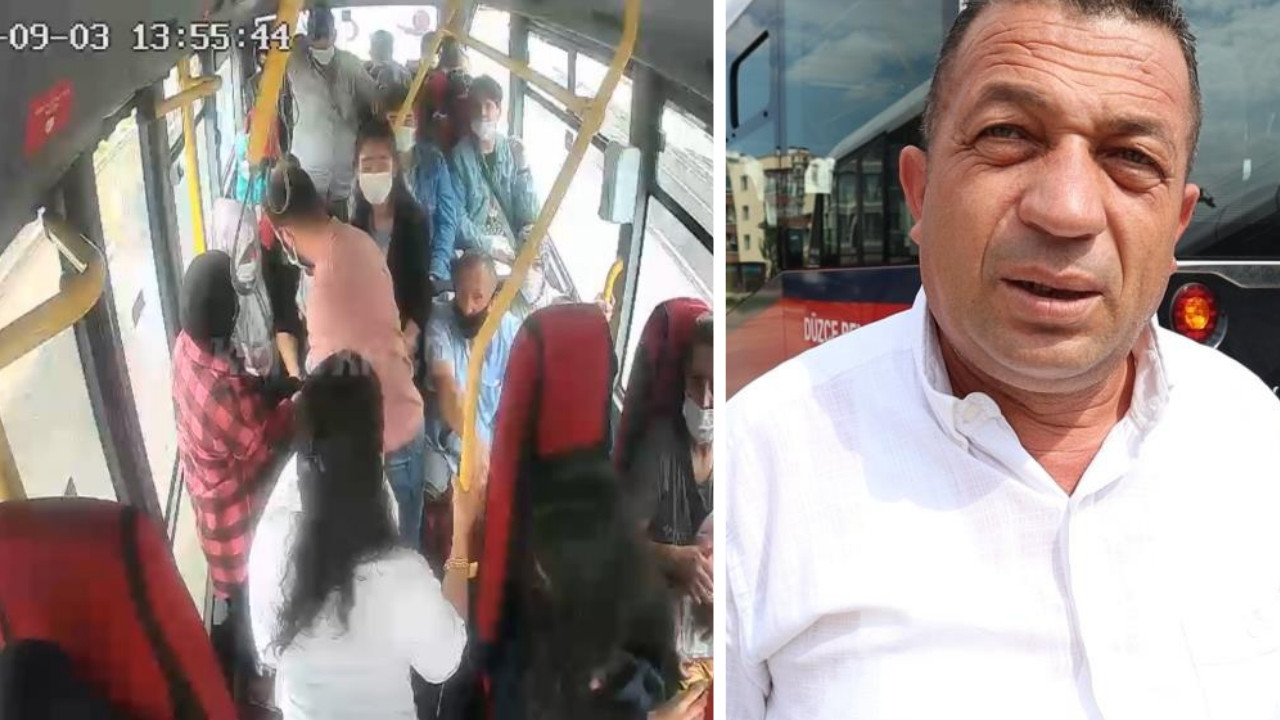 Minibüste hareketli anlar! Kahraman sürücünün yaptığı alkış topladı...