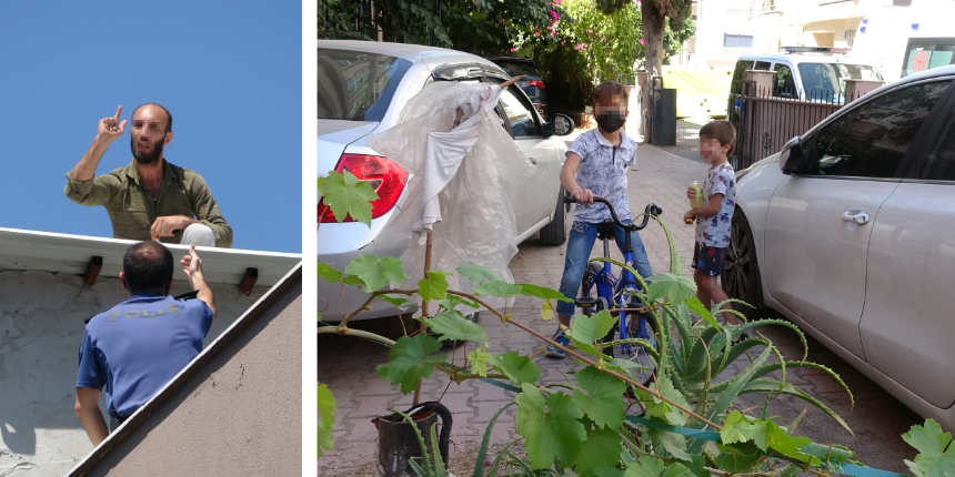 Karantinadaki eşiyle kavga edip çatıya çıktı, çocukları sokakta oynadı