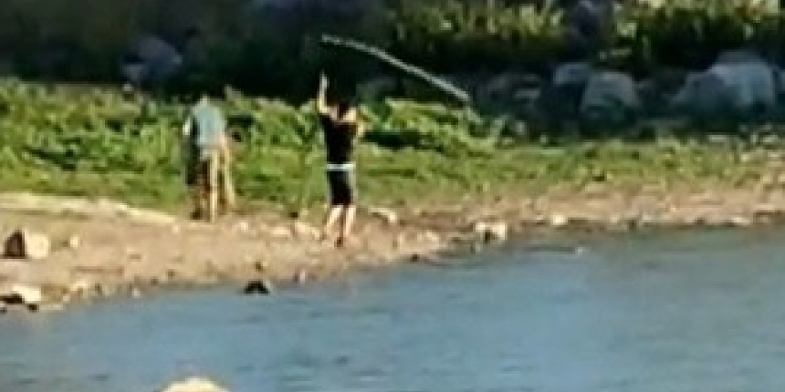 Yasağı dinlemediler, Sazlıbosna Barajı’nda ağ ile balık tuttular