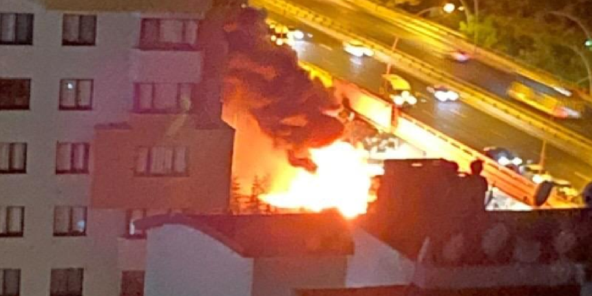 Ankara'da feci kaza! Yolcu otobüsü cayır cayır yandı: 1 ölü, 20 yaralı