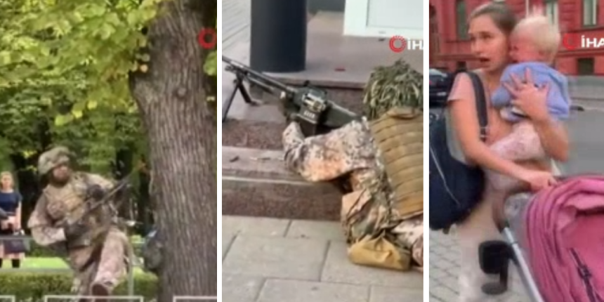İnanılmaz görüntüler! Sokak ortasında askeri tatbikat yaptılar