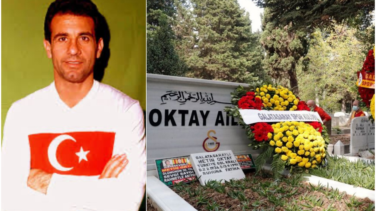 Efsane golcü "Taçsız Kral" Metin Oktay, kabri başında anıldı