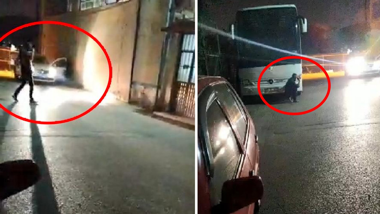 Gece vakti hareketli anlar! Sokak ortasında başına silah dayayıp bekledi!