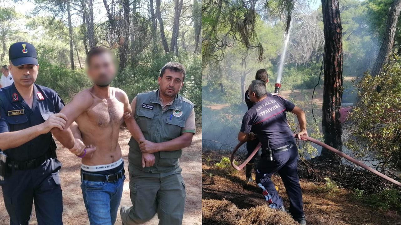 Mavavgat'ta üç noktada yangın çıkartmıştı! Dördüncü noktayı yakmaya çalışırken yakalandı
