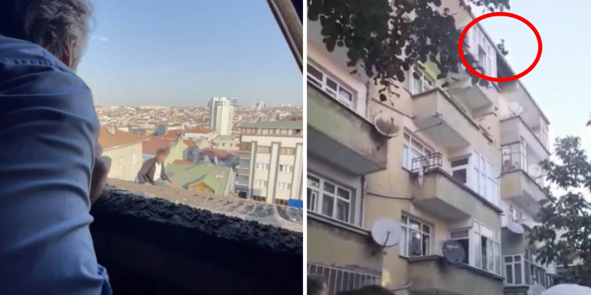 Çatıya çıkarak intihar girişiminde bulunan vatandaşı AK Partili Çamlı ikna etti!