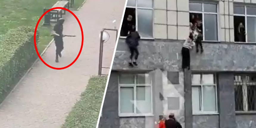 Sibirya'da bir üniversiteye silahlı saldırı! Saldırganın okula geldiği anlar ortaya çıktı...