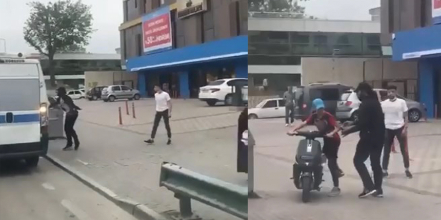 Elinde palayla yolcu minibüsüne saldırdı! O anlar kameraya yansıdı