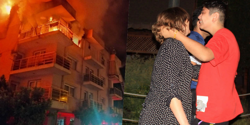 Aydın'da öfkeli koca binayı ateşe verdi! Bina sakinleri canlarını zor kurtardı