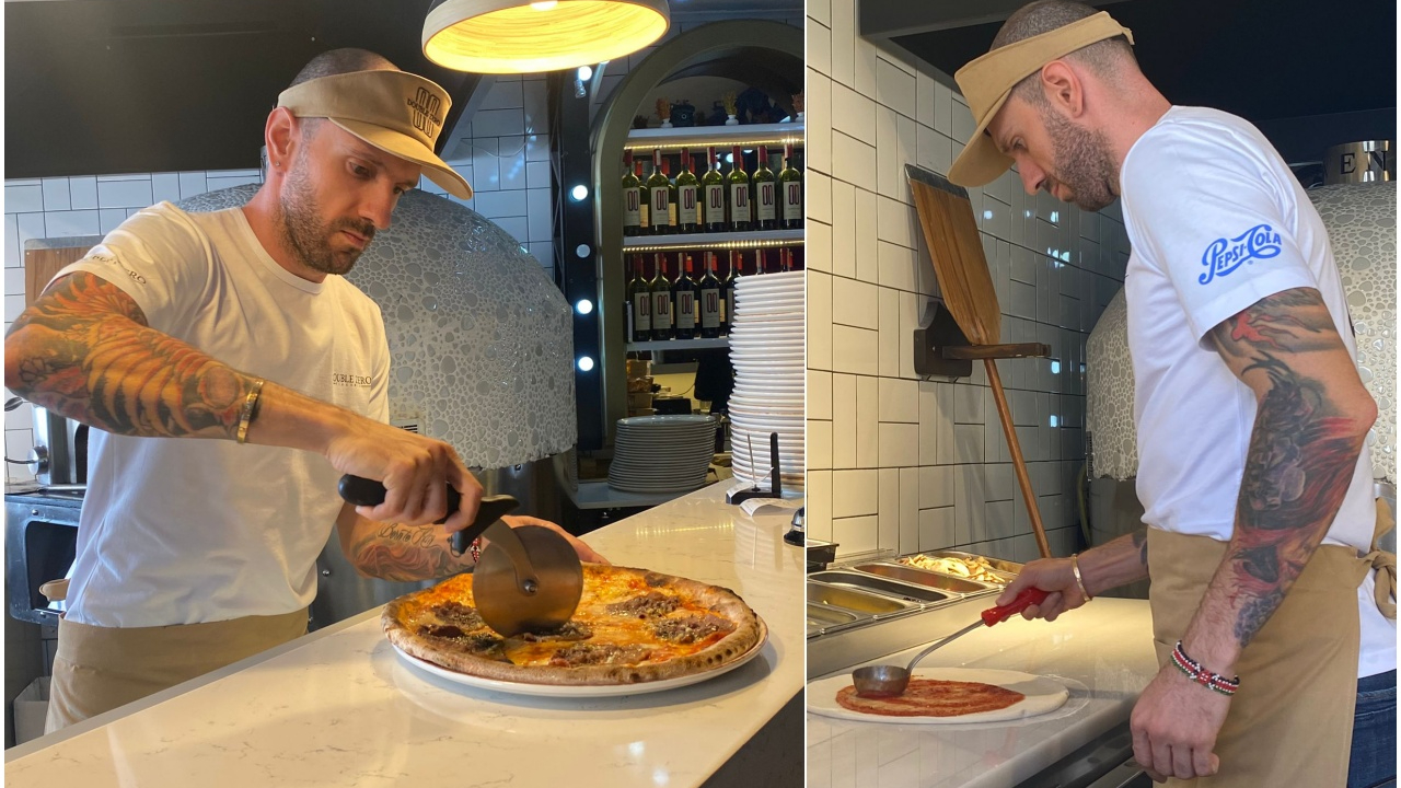 Ankara'da bir pizzacı açan milli atlet Ramil Guliyev aşçılığa soyundu