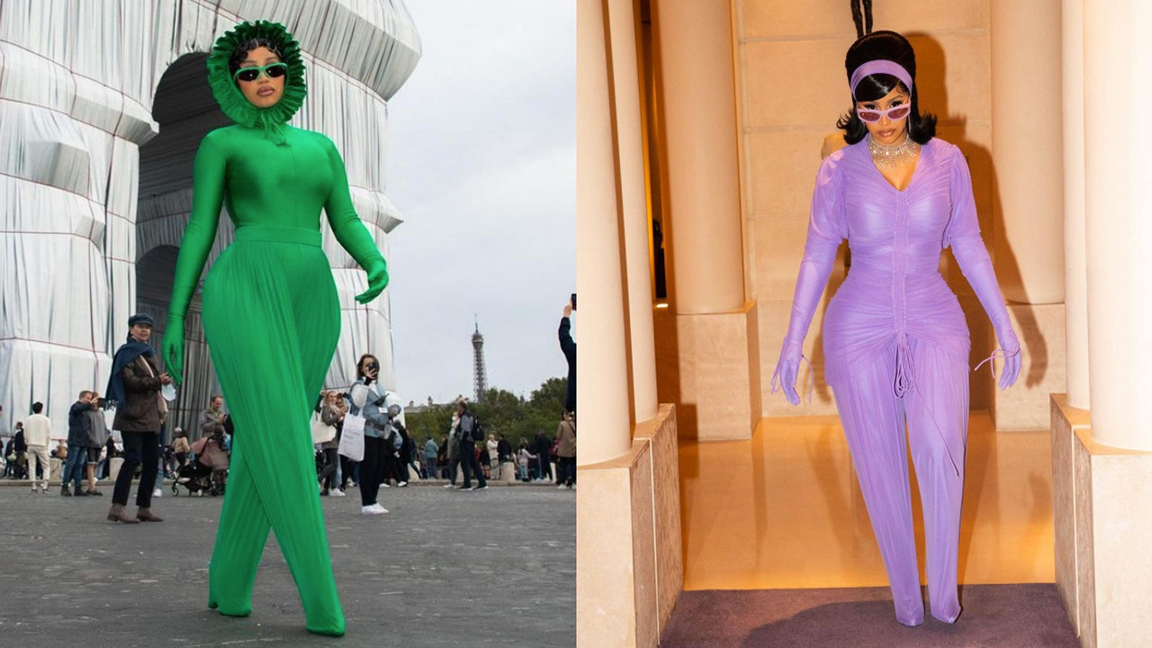 Doğum kilolarından kurtulan dünyaca ünlü şarkıcı Cardi B'nin kıyafet seçimi şaşırttı