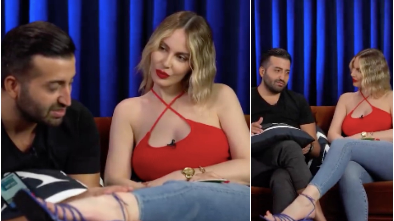Hande Sarıoğlu'nun YouTube kanalında ilginç anlar...  "Ayakların çok güzel kokuyor Hande"