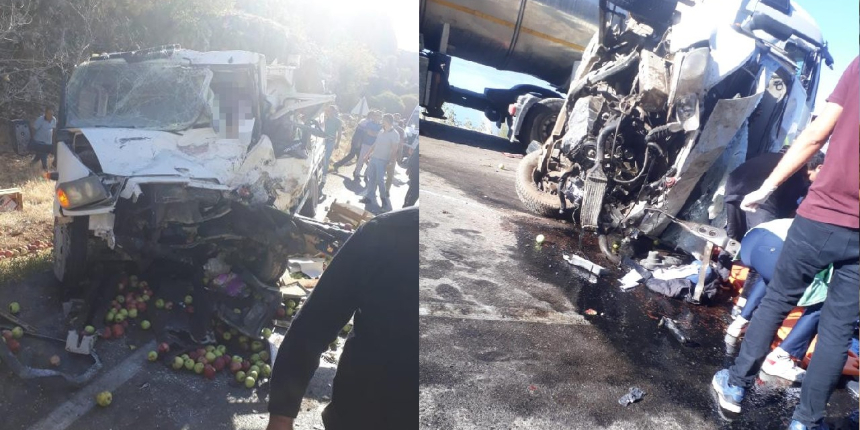 Minibüs ile kamyonet kafa kafaya çarpıştı: Ölü ve yaralılar var!