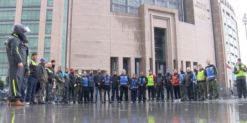 Motosikletli kuryelerden Çağlayan'da eylem!