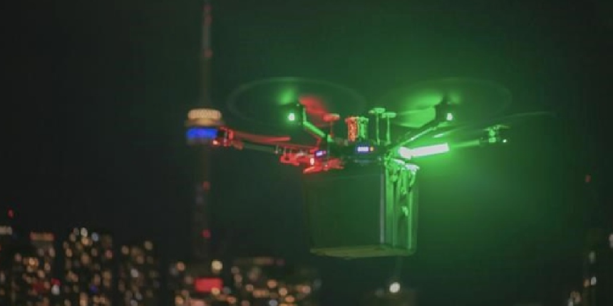 Hastaya nakledilecek akciğer drone ile taşındı