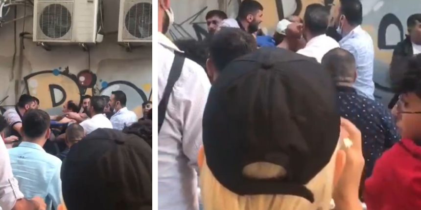 Kız çocuğunu taciz eden kişiyi tekme tokat dövdüler