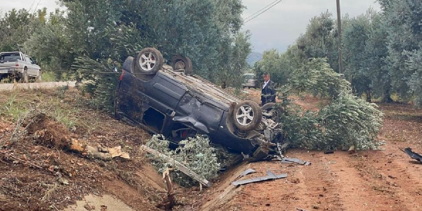 Kanala uçan araç takla attı! İçindekilerin burnu bile kanamadı