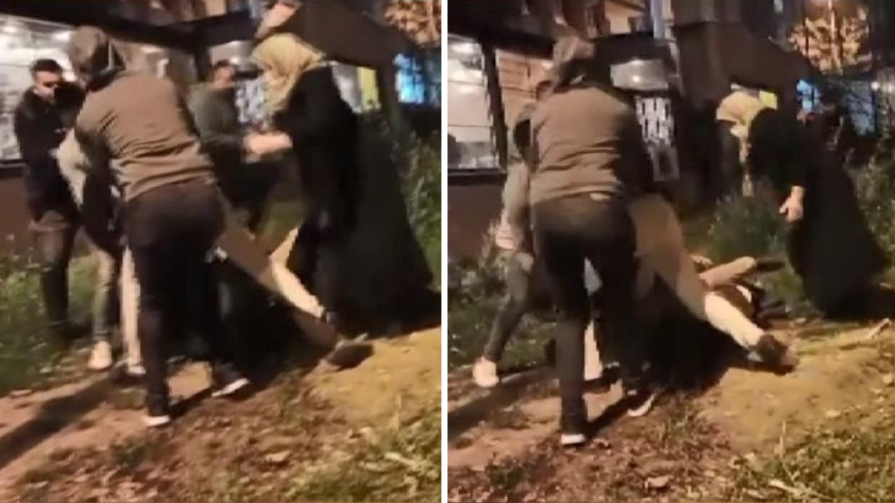 Taksicilerin yer kavgasında yumruklar havada uçuştu! Kadınlar da dahil oldu...