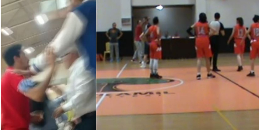 Kadın basketbol maçında erkek şiddeti! Hakem kararları beğenilmeyince kavga çıktı