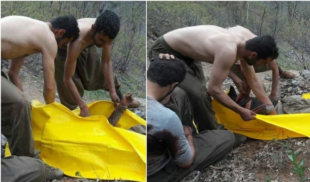 Öldürülen teröristlerin cesetlerini PKK'lılara toplattılar