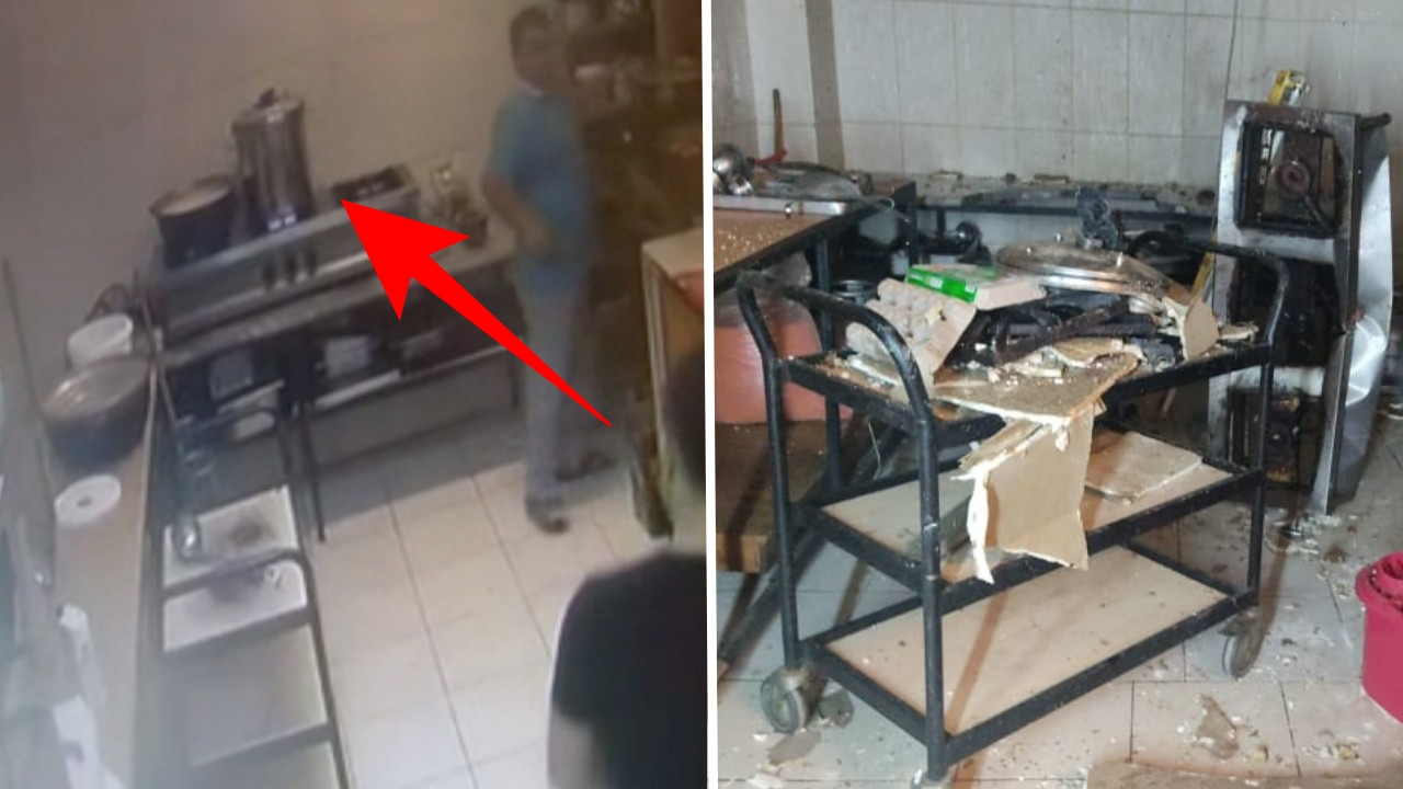 Düdüklü tencere faciası! Ocaktayken bomba gibi patladı... O anlar kamerada...