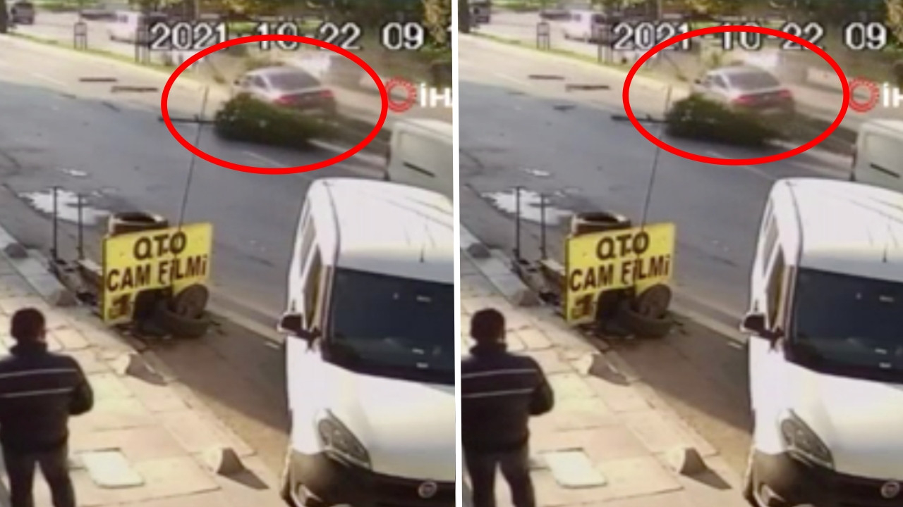 İstanbul'da korkunç kaza: Araç asılı kaldı! Saniye saniye kamerada...