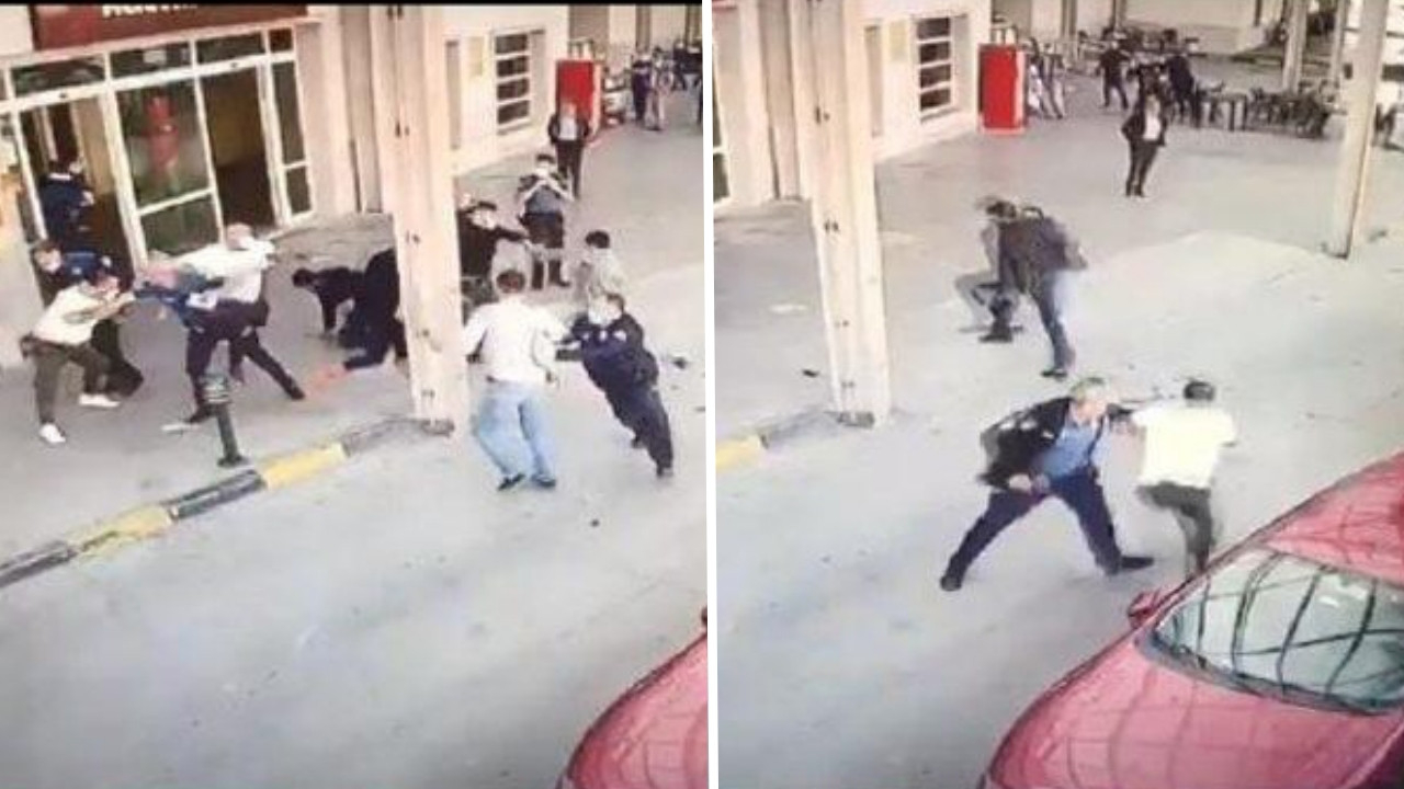 Hastane önünde dehşet! Polisin silahını alarak kurşun yağdırdı! O anlar kamerada...