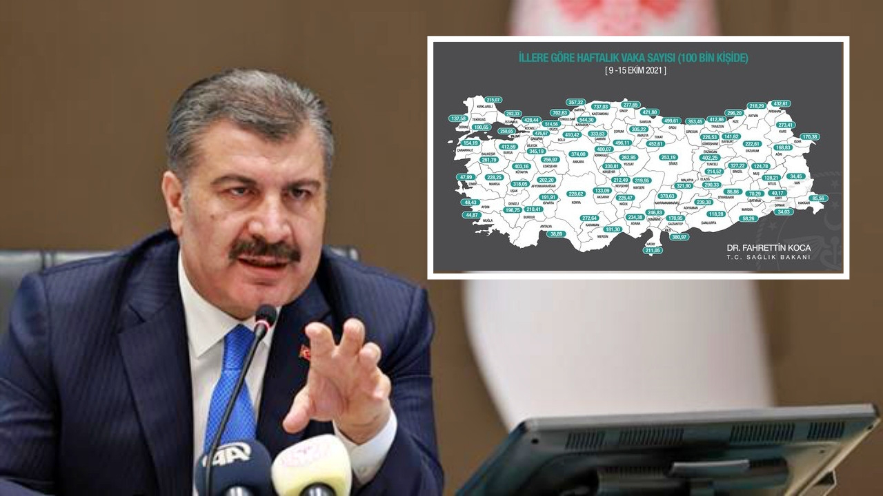 Bakan Koca merakla beklenen haritayı paylaştı! İşte alarm veren 10 il...