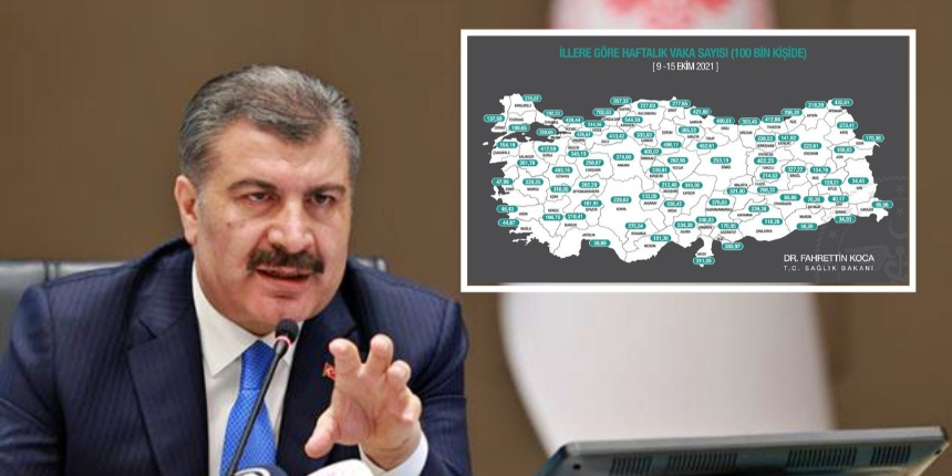 Bakan Koca merakla beklenen haritayı paylaştı! İşte alarm veren 10 il...