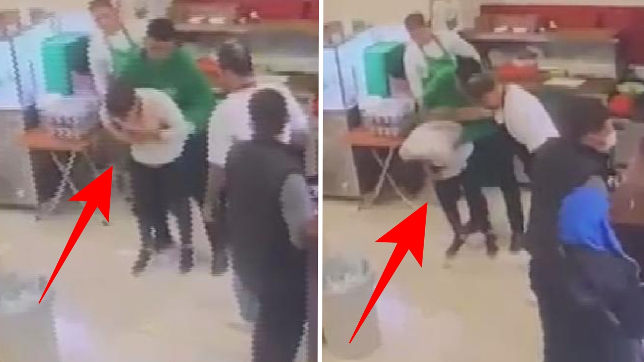 Lokantada hareketli anlar! Müşteriyi tek hareketiyle kurtardı! İşte o anlar...